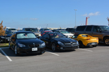 What cars do we see on the parking lot during Formula 1 in Texas?