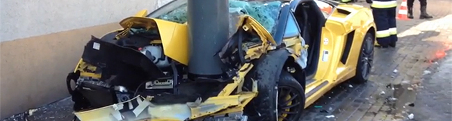 Wypadek Lamborghini Gallardo w Sopocie
